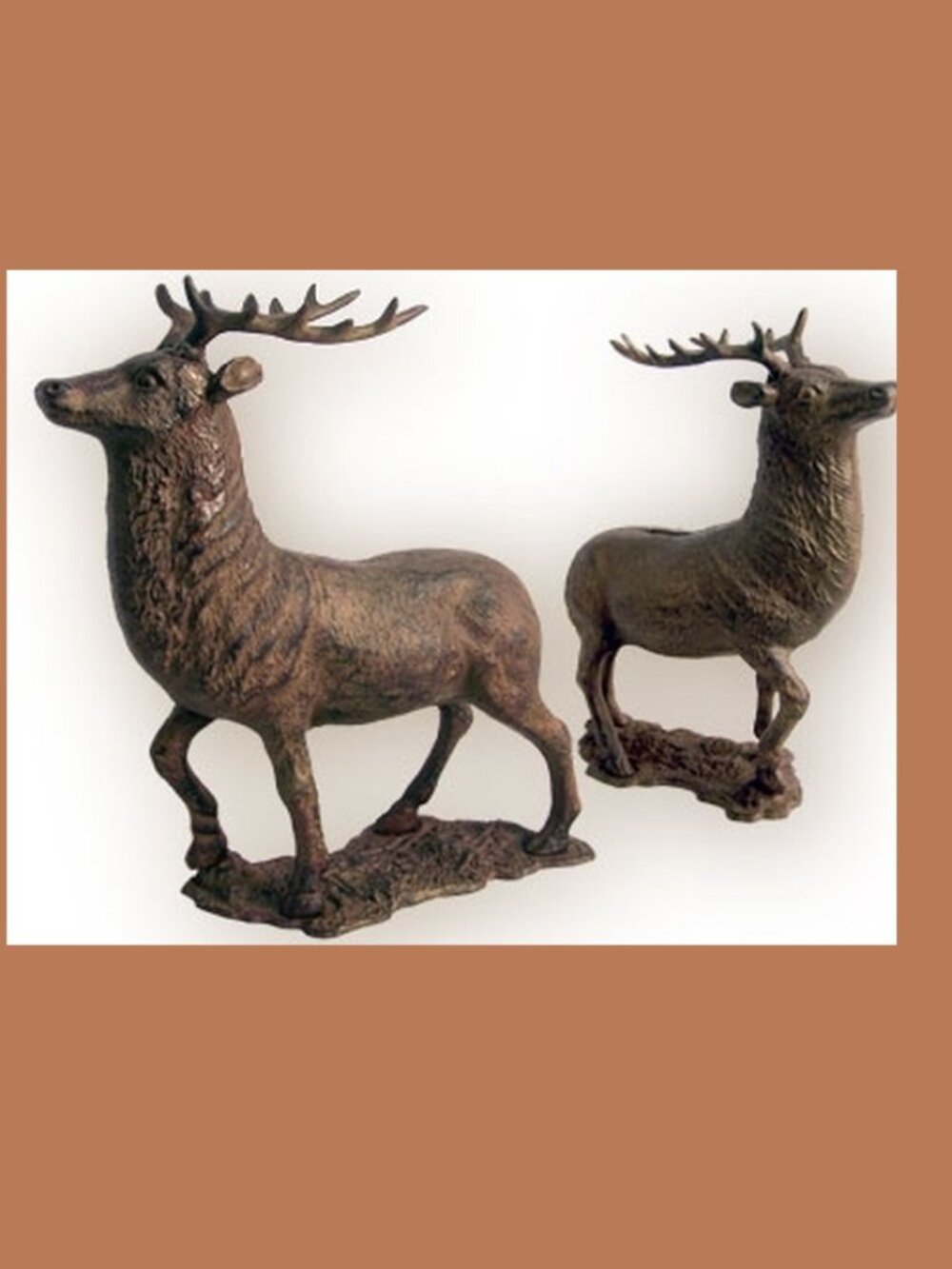 Cast Iron Huge Large Elk Statue / Figurine 12" tall by 10" long 04632